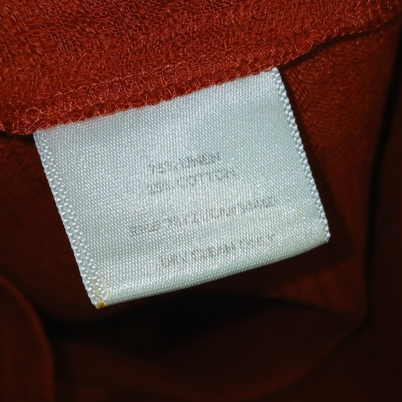 EILEEN FISHER Rust Orange Linen Blend Cropped Wide Leg Pants - Picture 8 of 9